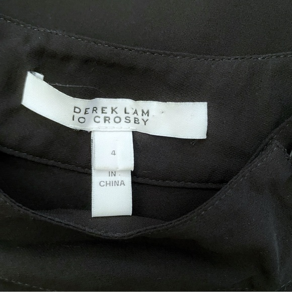 Derek Lam 10 Crosby Silk Choker Blouse Size 4 Black Women’s Designer Top - Picture 8 of 10